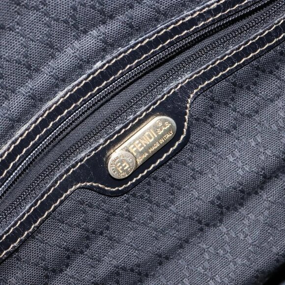 FENDI Zucca Canvas Boston Bag PVC Black Brown Auth 145332 - Picture 11 of 16